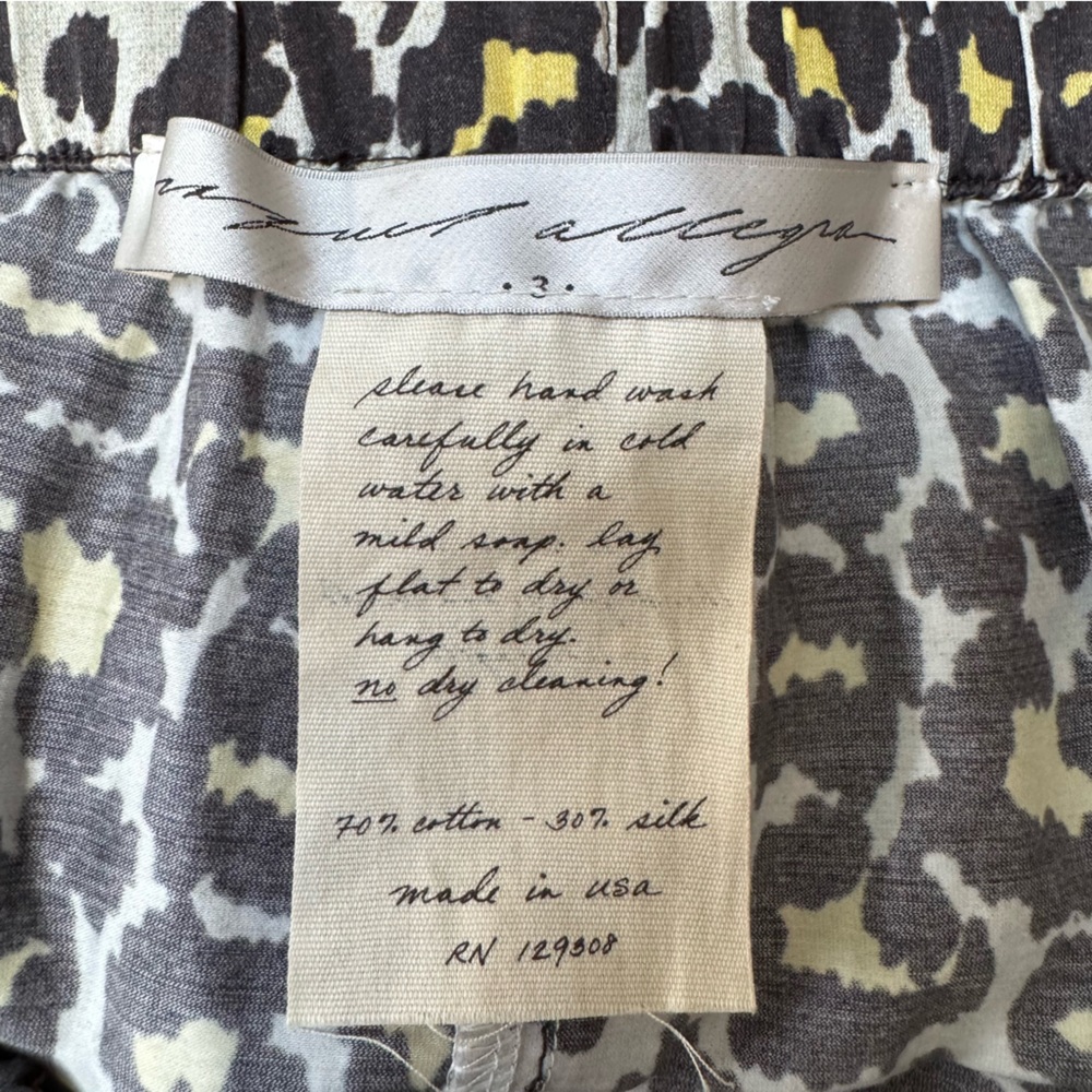 Raquel Allegra Leopard Print Cotton Silk Blend Shorts Large - Picture 10 of 11